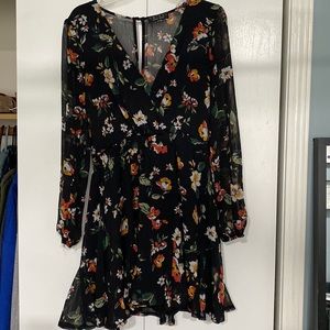 Floral dress with see through back